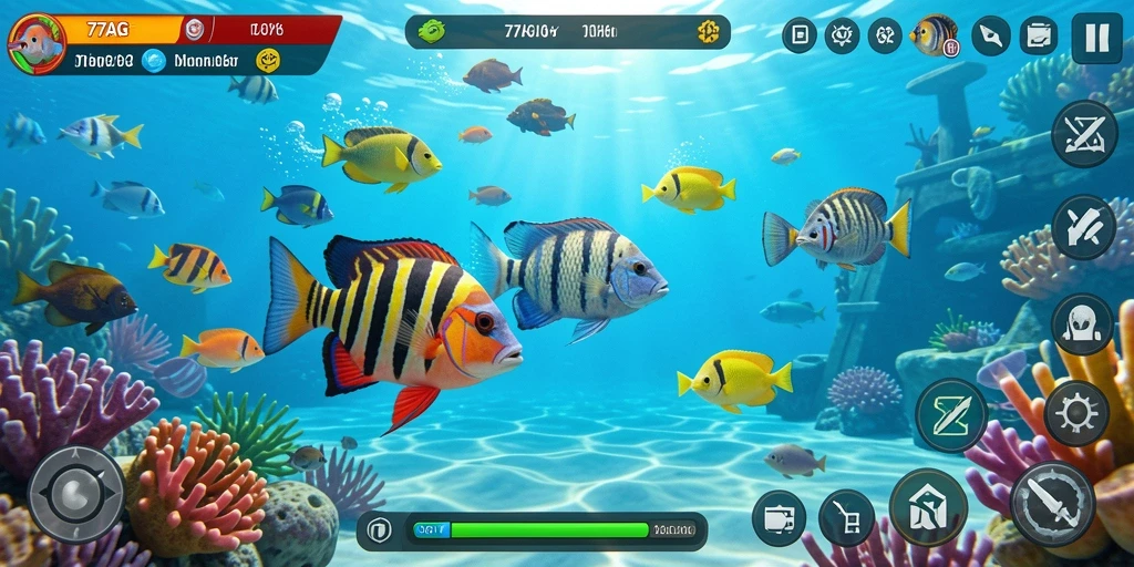 Tampilan screenshot gameplay Tembak Ikan yang seru dan menantang.