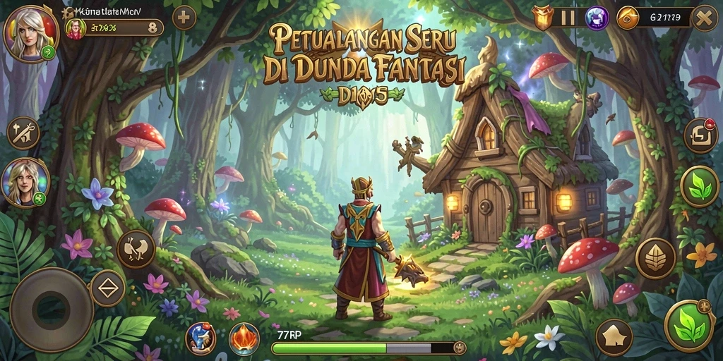Tampilan gameplay yang menakjubkan dari 77RP di dunia petualangan.