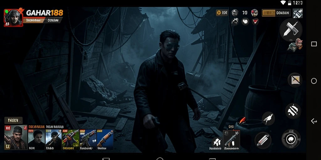 Screenshot utama GAHAR188 menampilkan momen menakutkan dalam gameplay.