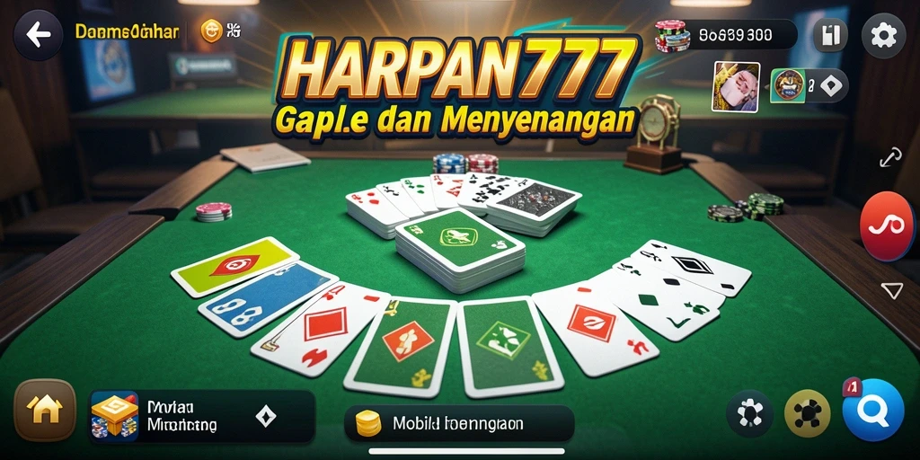 Screenshot gameplay HARAPAN777 menampilkan aksi seru bermain Gaple.