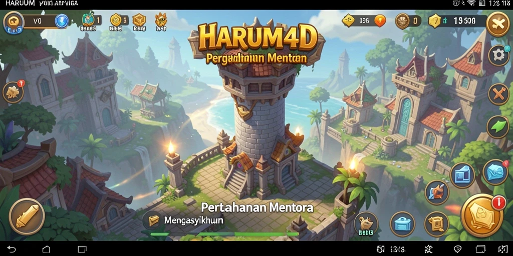 Tampilan gameplay seru dari HARUM4D di Tower Defense.