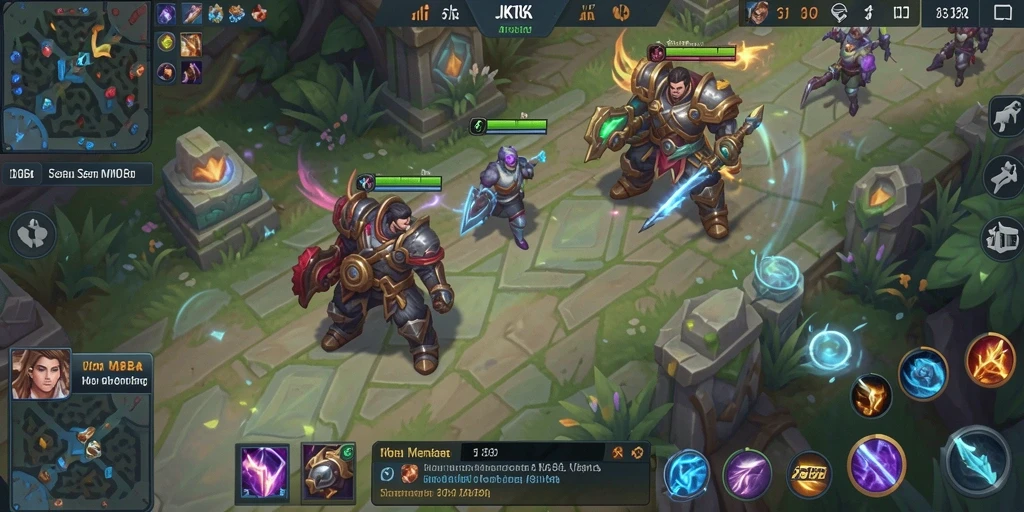 Tampilan seru dari gameplay JKTOK dalam pertempuran strategis MOBA.