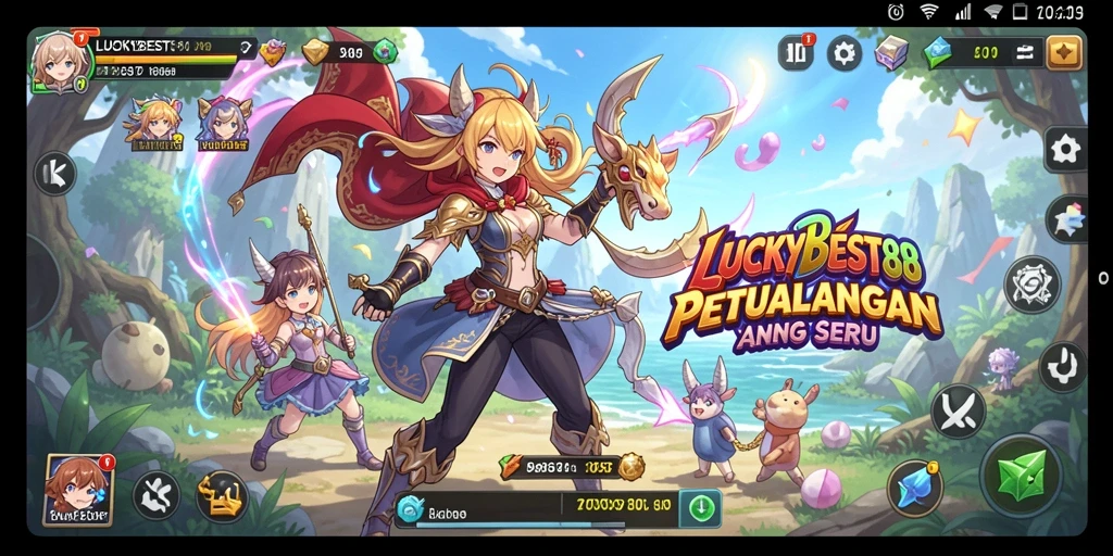 Tangkapan layar gameplay di LUCKYBEST88 menampilkan karakter anime yang dinamis.