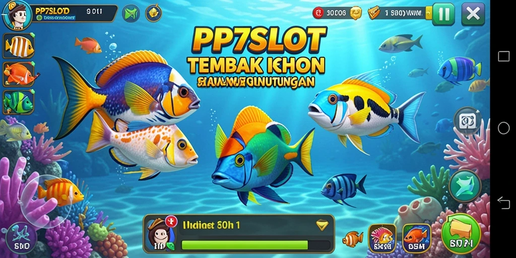 Tampilan gameplay seru PP7SLOT saat menembak ikan besar.