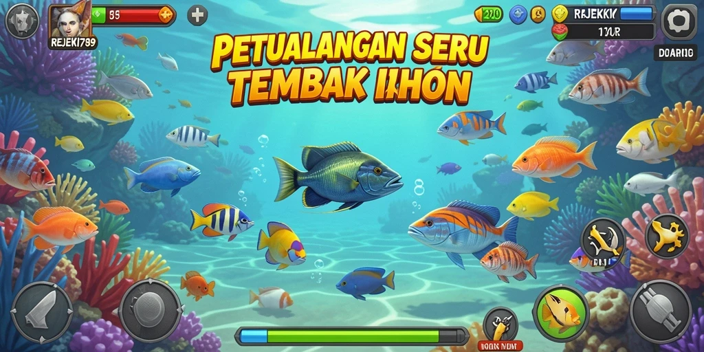 Tampilan gameplay menembak ikan yang seru di REJEKI789.