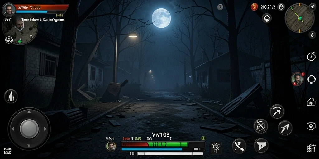 Tampilan menegangkan dari gameplay VW108 di tengah kegelapan.